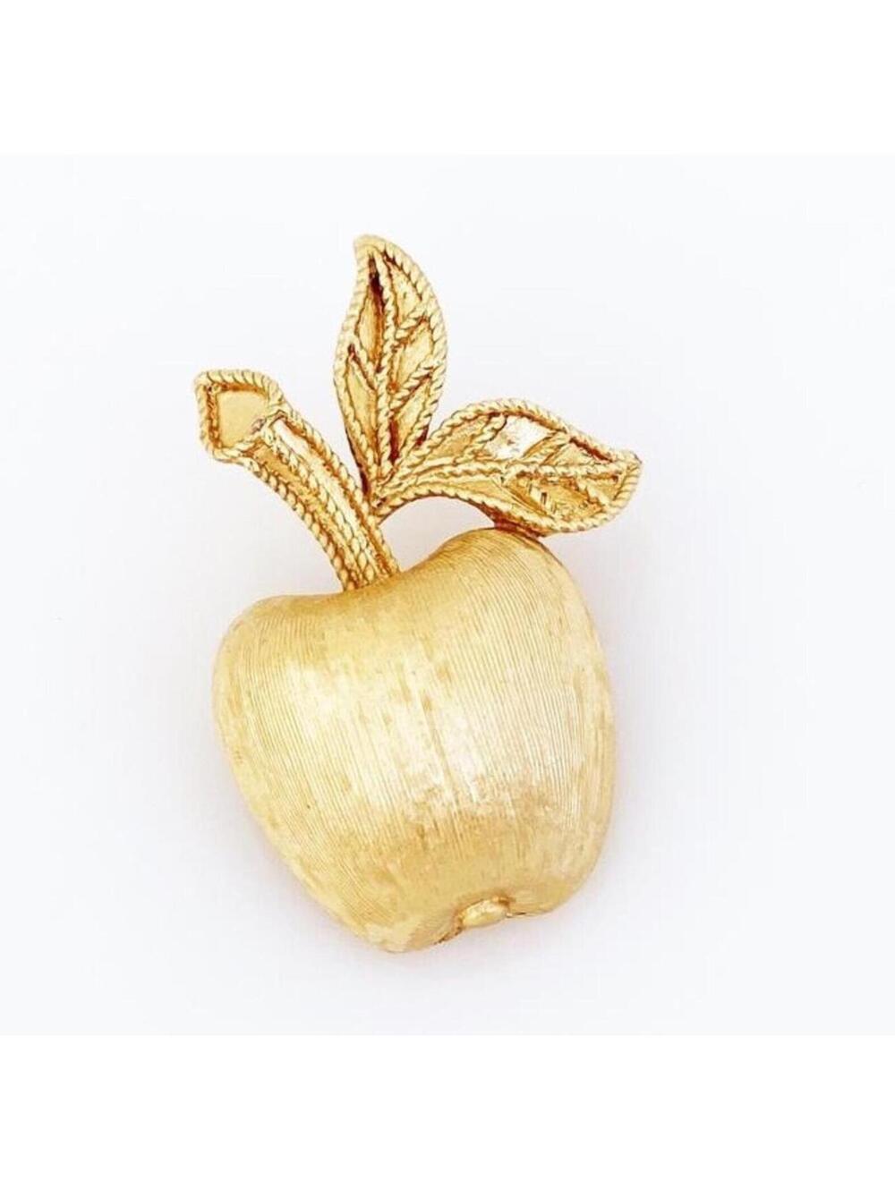 Vintage Avon Gilded Apple Gold Tone Brooch 1974